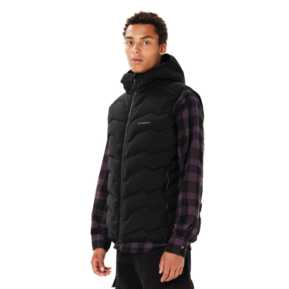 EMERSON MEN'S VEST JACKET 262.EM10.57-BLACK Black