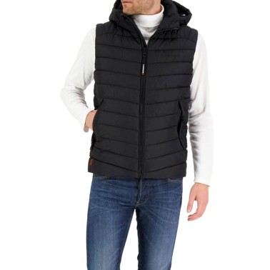 SUPERDRY D3 SDCD HOODED FUJI SPORT PADDED GILET M5011896A-02A Black