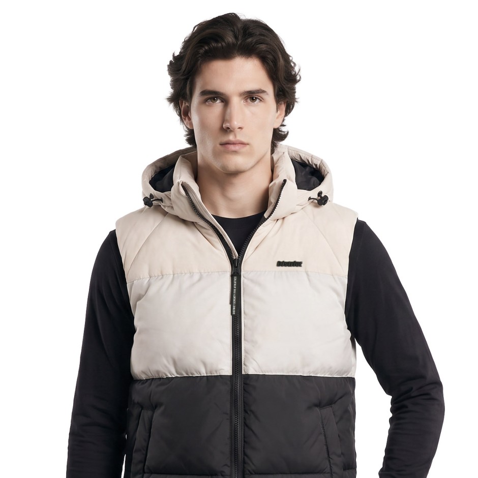 Men's Vest Jacket Beige - District75 