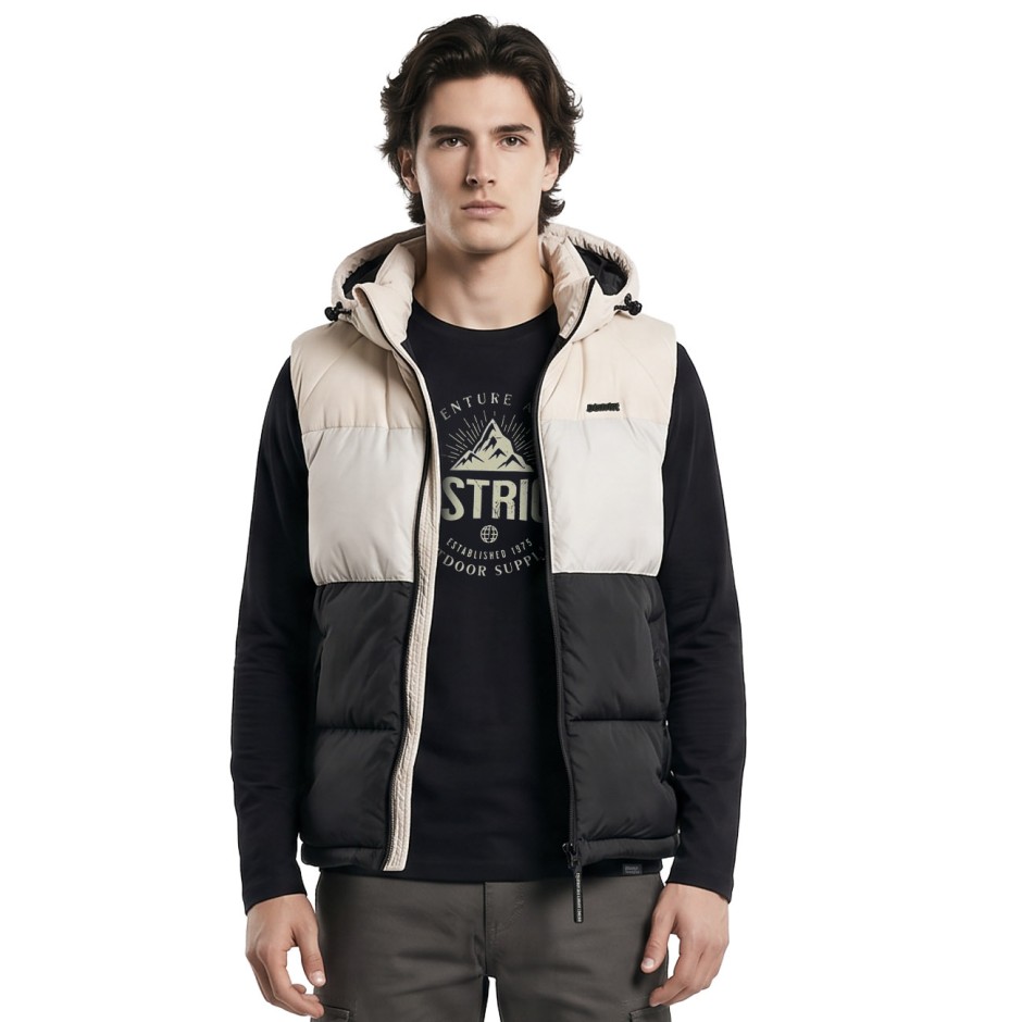 Men's Vest Jacket Beige - District75 