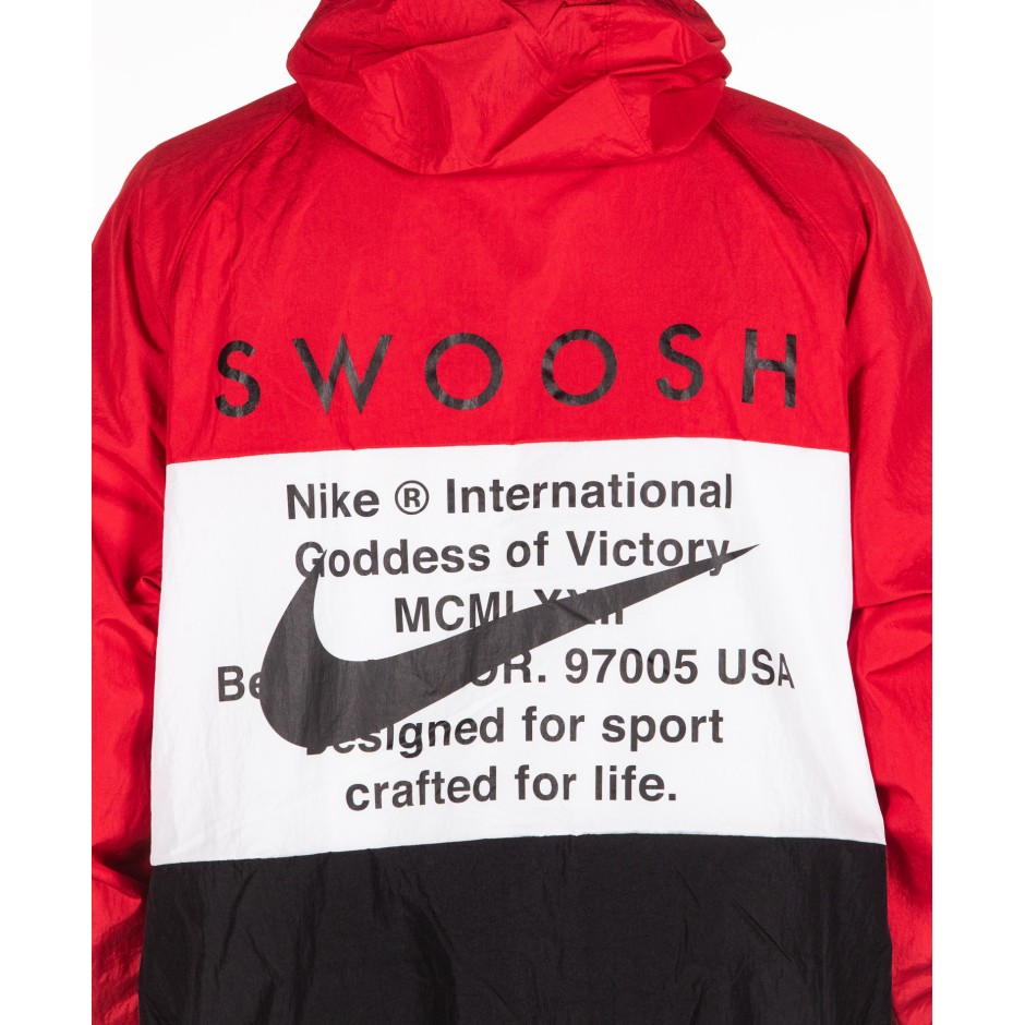 NIKE SPORTSWEAR SWOOSH WOVEN HOODED JACKET CJ4888-657 Red