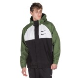 NIKE SPORTSWEAR SWOOSH WOVEN HOODED JACKET CJ4888-010 Black Image 