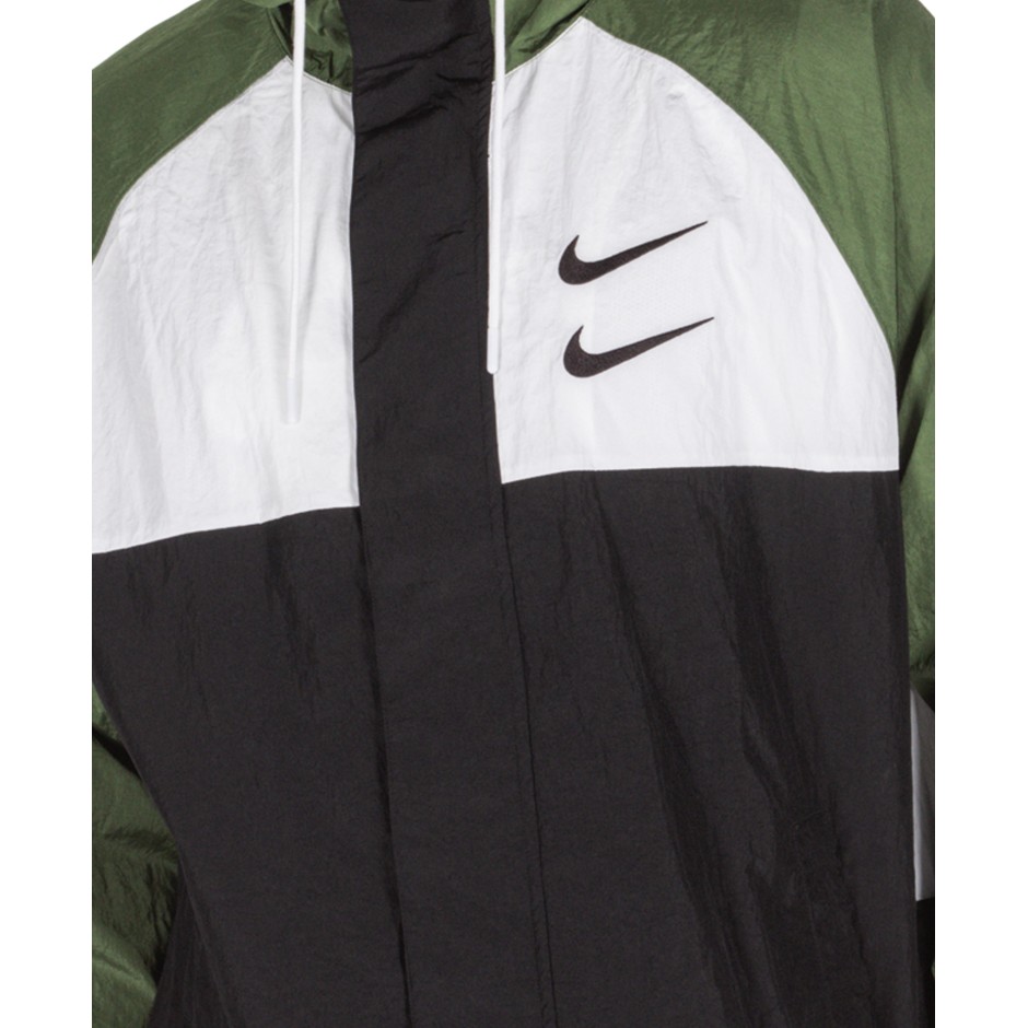 NIKE SPORTSWEAR SWOOSH WOVEN HOODED JACKET CJ4888-010 Μαύρο