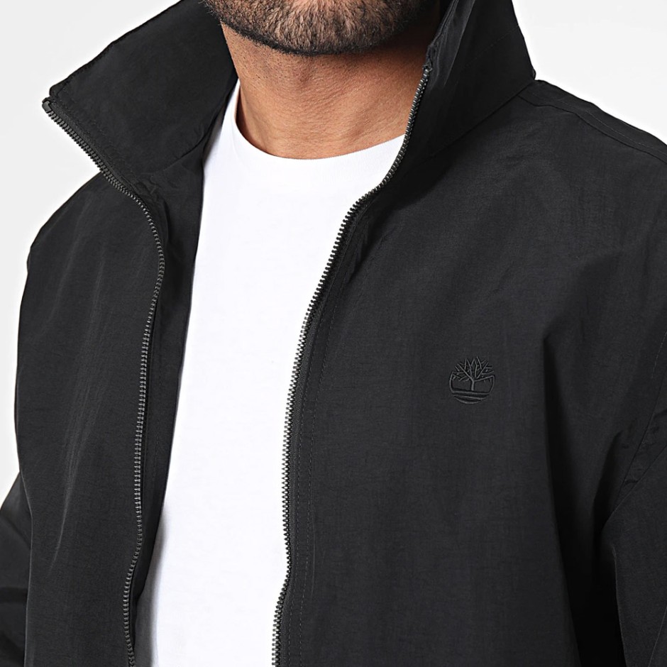 Timberland Water-Resistant Bomber Μαύρο - Ανδρικό Αντιανεμικό Μπουφάν 