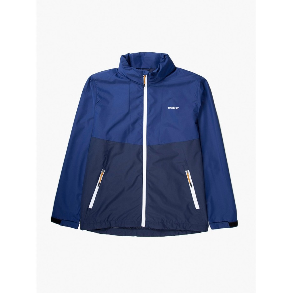 BASEHIT MEN'S JACKET WITH ROLL-IN HOOD 201.BM10.10-RP NAVY BLUE/ROYAL B Blue