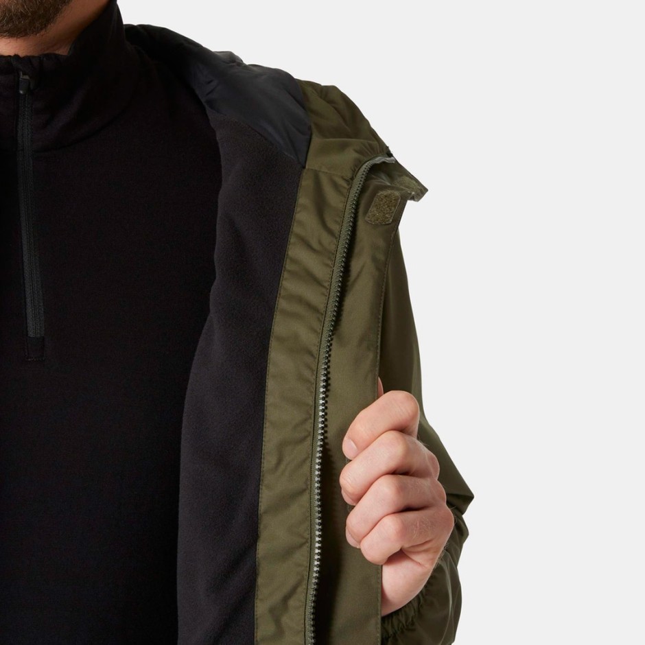 Ανδρικό Μπουφάν Πράσινο - Helly Hansen Vancouver Fleece Lined Waterproof