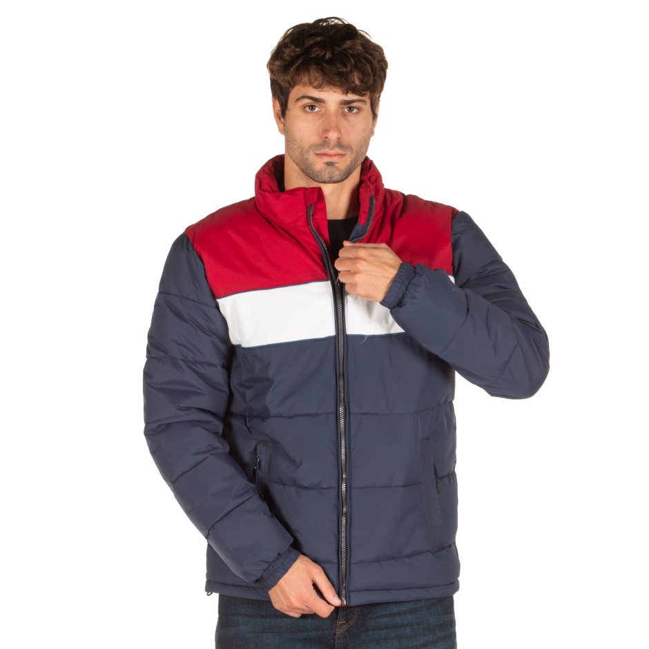 EMERSON ROLL-IN HOOD FAKE DOWN QUILTED JACKET 192.EM10.65-RPSNAVYBLU/WHITE/RED Blue
