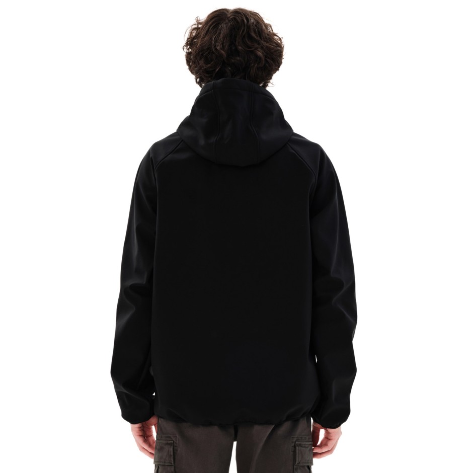 EMERSON MEN'S HOODED BONDED JACKET 262.EM11.11-BLACK Μαύρο