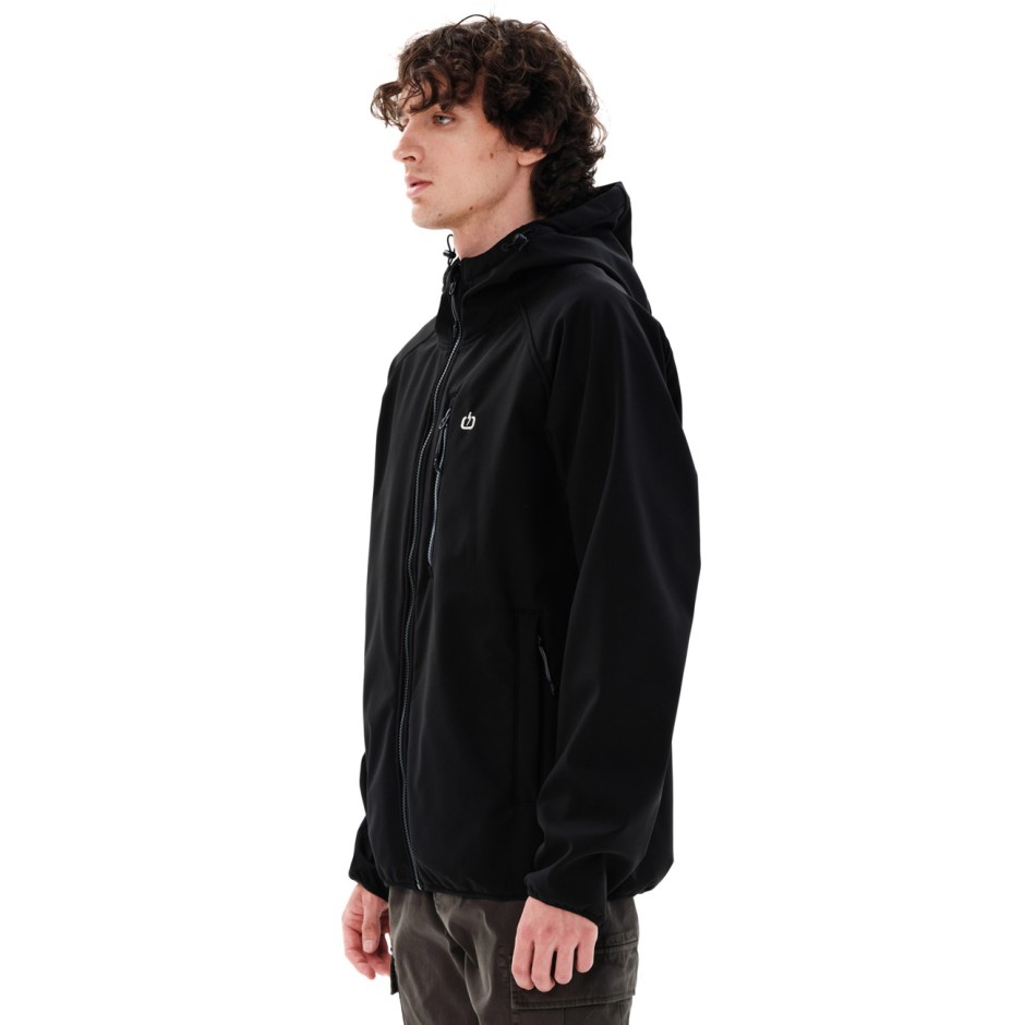 EMERSON MEN'S HOODED BONDED JACKET 262.EM11.11-BLACK Μαύρο