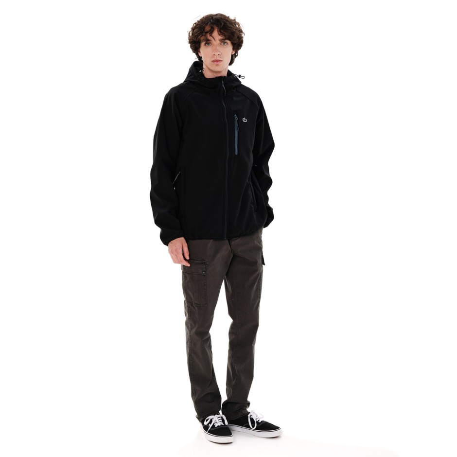 EMERSON MEN'S HOODED BONDED JACKET 262.EM11.11-BLACK Μαύρο