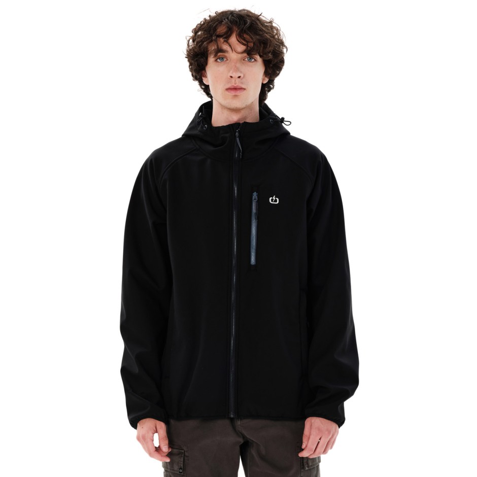 EMERSON MEN'S HOODED BONDED JACKET 262.EM11.11-BLACK Μαύρο