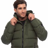 BE:NATION PADDED JACKET WITH DETACHABLE HOOD 08302301-7B Green