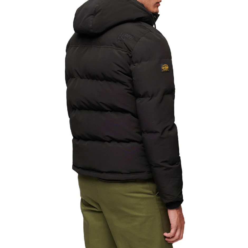 SUPERDRY EVEREST SHORT HOODED PUFFER M5011743A-12A Black