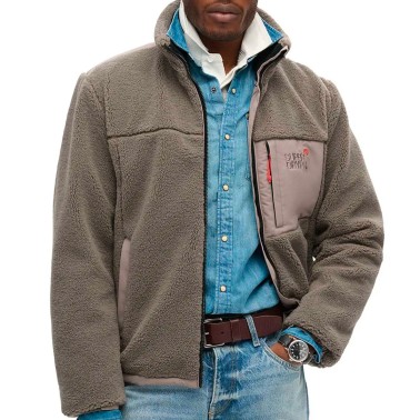 SUPERDRY D3 SDCD RELAXED FLEECE TREKKER JACKET M5011920A-2WX Brown