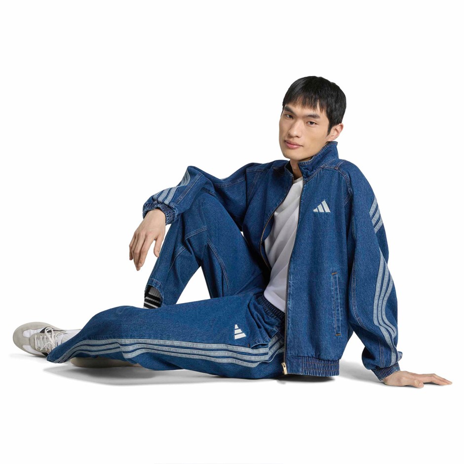Men's Denim Jacket Blue - adidas Sportswear Stadium Loose Fit