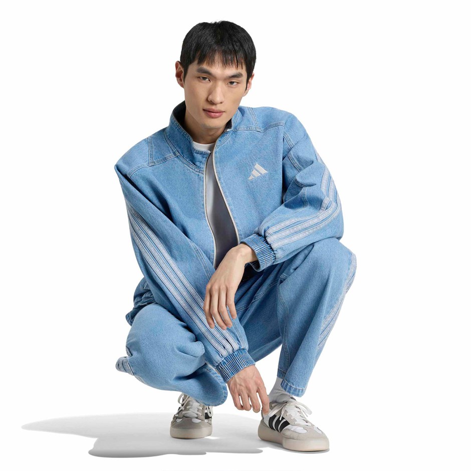 Ανδρικό Τζιν Μπουφάν Σιέλ - adidas Sportswear Stadium Loose Fit Denim