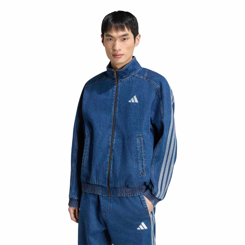 Men's Denim Jacket Blue - adidas Sportswear Stadium Loose Fit