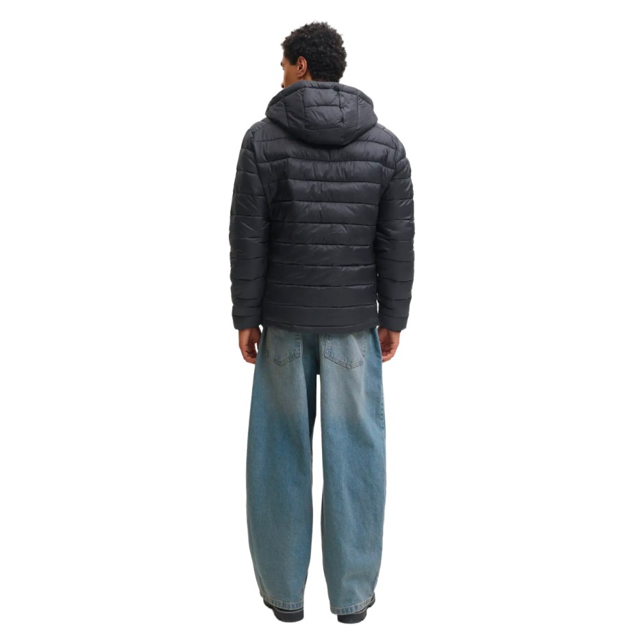 JACK & JONES JJEKINGSLEY LIGHT PUFFER HOOD NOOS 12298869-5028413 Μαύρο