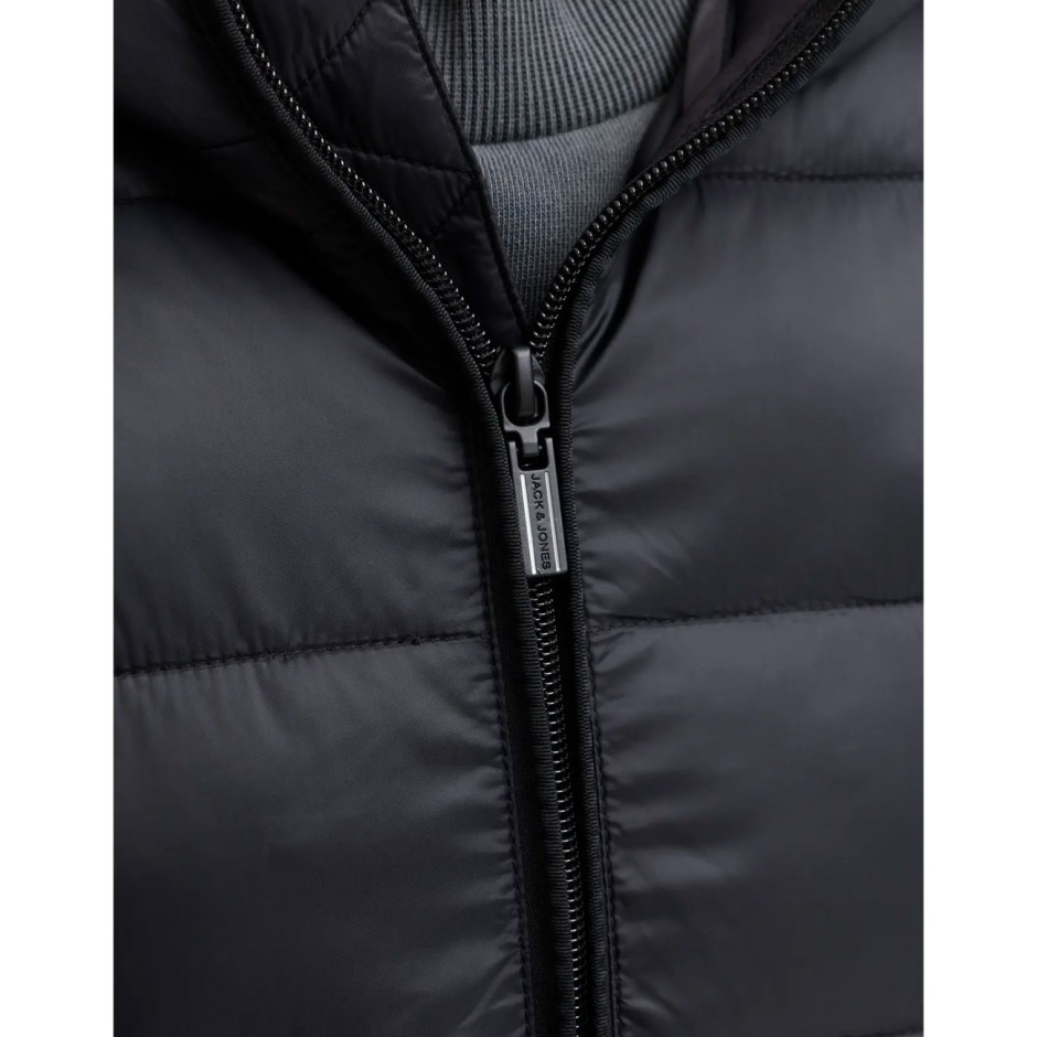 JACK & JONES JJEKINGSLEY LIGHT PUFFER HOOD NOOS 12298869-5028413 Μαύρο