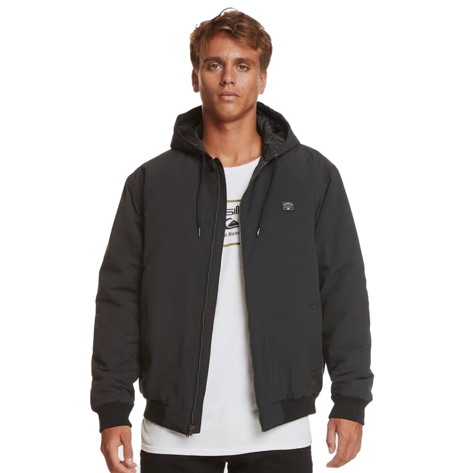 Quiksilver Classik Hood Μαύρο - Ανδρικό Μπουφάν