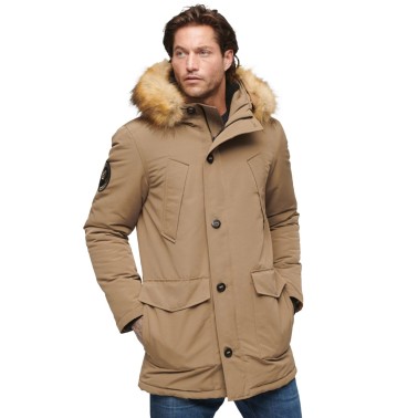 SUPERDRY EVEREST FAUX FUR HOODED PARKA M5011741A-9CK Beige