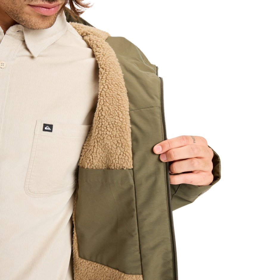 Ανδρικό Μπουφάν Χακί - Quiksilver Overcast 3K Parka 