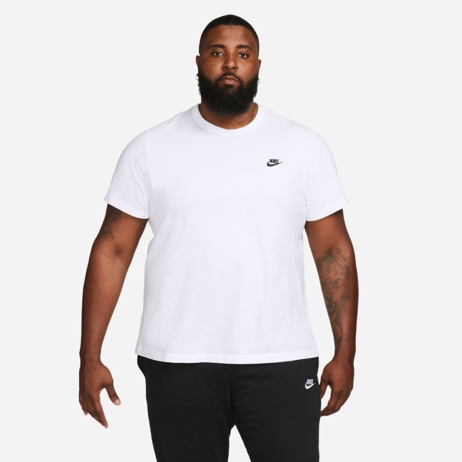 Ανδρική Κοντομάνικη Μπλούζα Λευκή - Nike Sportswear Club