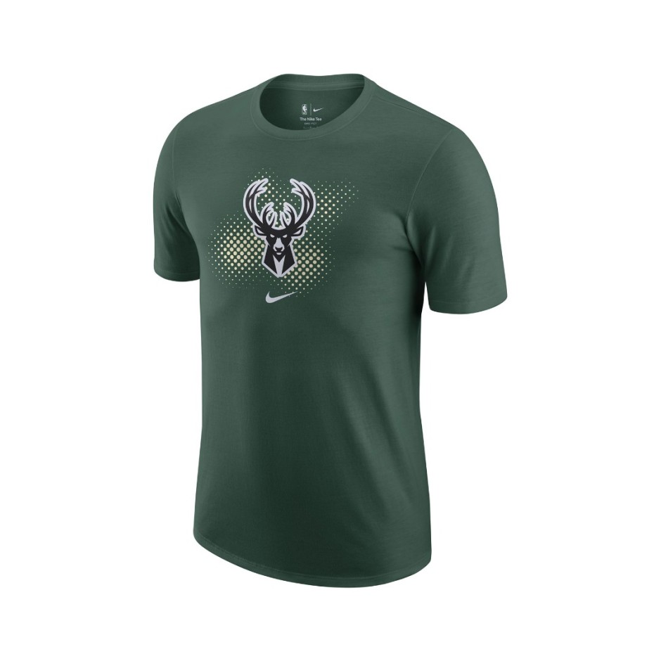 NIKE MILWAUKEE BUCKS LOGO MEN'S DRI-FIT NBA T-SHIRT DH7097-323 Pine
