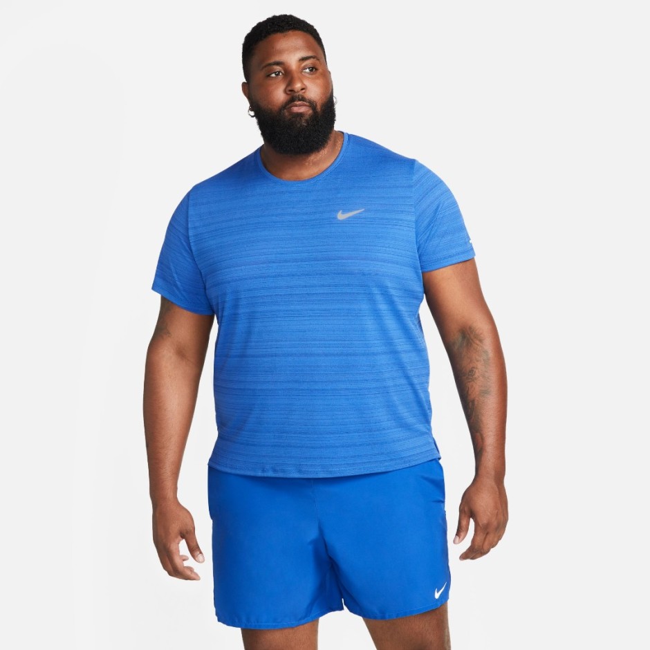 Ανδρική Κοντομάνικη Μπλούζα για Τρέξιμο NIKE DRI-FIT MILER Ρουά CU5992-480 