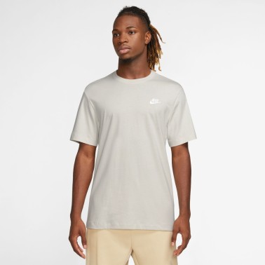 Nike Sportswear Club Εκρού - Ανδρική Κοντομάνικη Μπλούζα