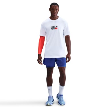 Ανδρική Κοντομάνικη Μπλούζα για Τρέξιμο Λευκό - Nike Dri-FIT