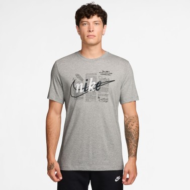 Ανδρική Κοντομάνικη Μπλούζα Γκρι - Nike Sportswear