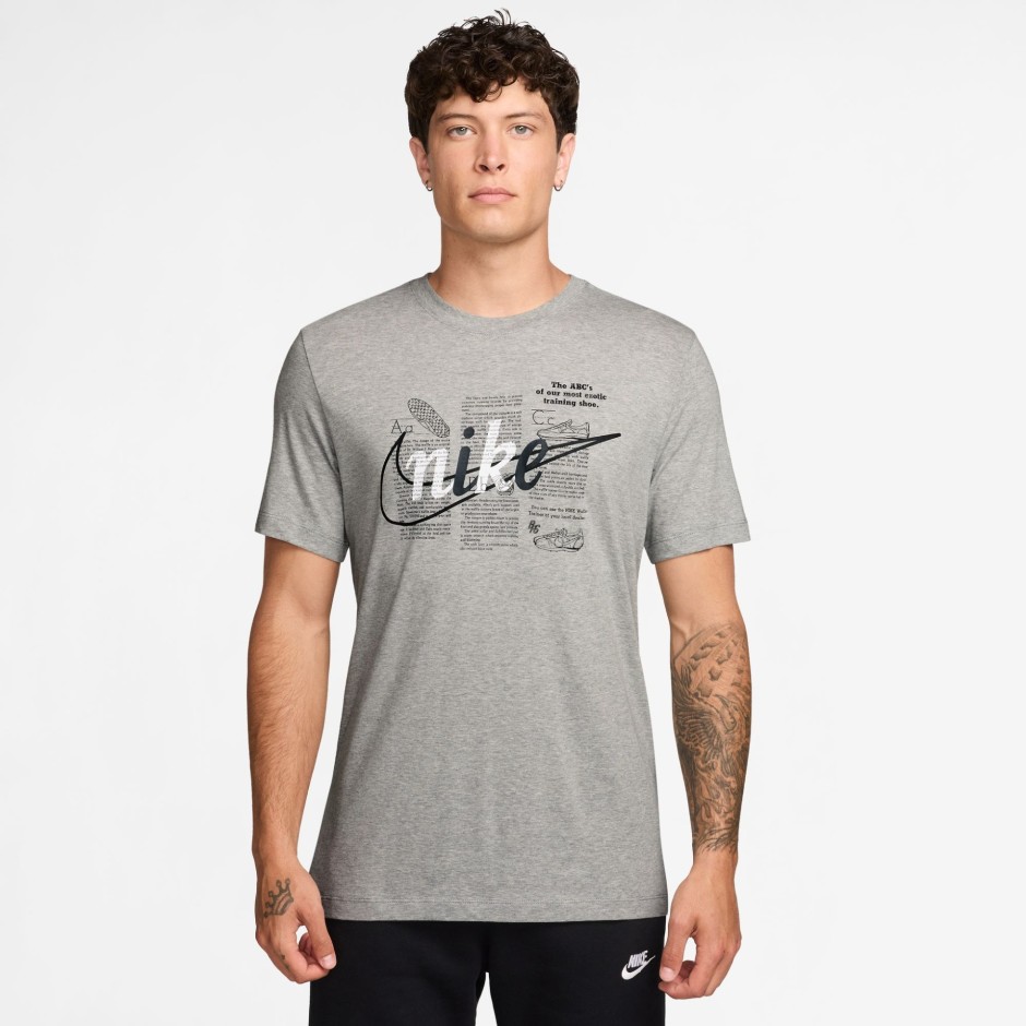 Ανδρική Κοντομάνικη Μπλούζα Γκρι - Nike Sportswear