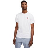 Ανδρική Κοντομάνικη Μπλούζα Λευκή - Nike Sportswear Club Εικόνα 