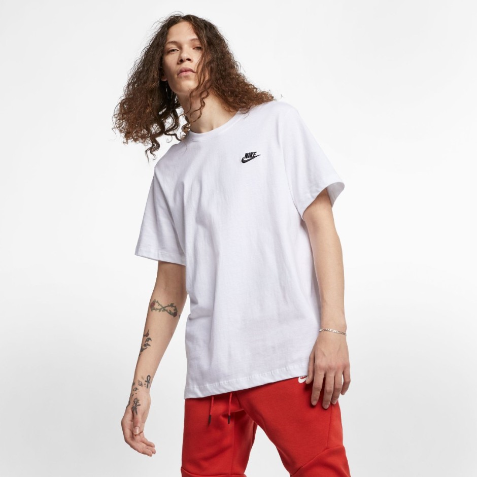 Ανδρική Κοντομάνικη Μπλούζα Λευκή - Nike Sportswear Club
