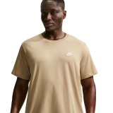 Ανδρική Κοντομάνικη Μπλούζα Μπεζ - Nike Sportswear Club Εικόνα 