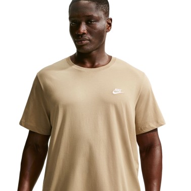 Ανδρική Κοντομάνικη Μπλούζα Μπεζ - Nike Sportswear Club