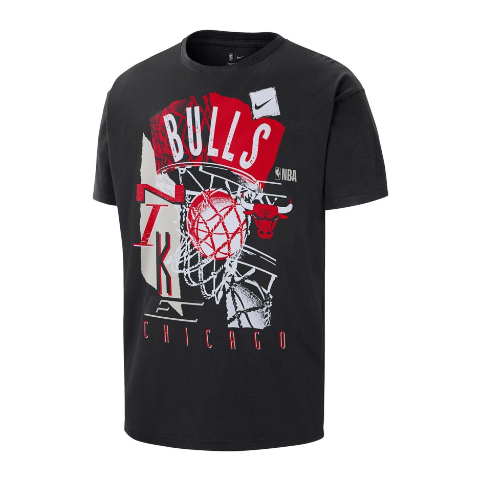 Ανδρική Κοντομάνικη Μπλούζα NBA Μαύρη - Nike Chicago Bulls Courtside