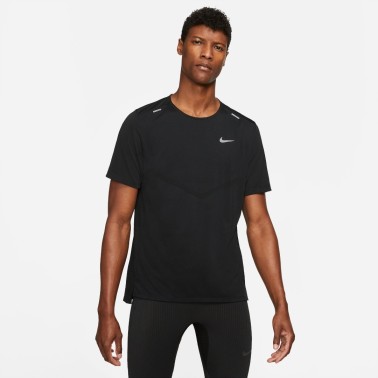 Nike Rise 365 Μαύρο - Ανδρική Κοντομάνικη Μπλούζα για Τρέξιμο