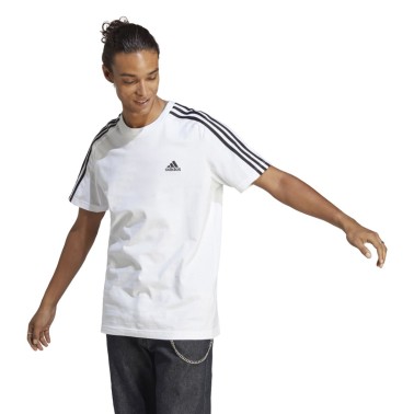 adidas Sportswear ESSENTIALS SINGLE JERSEY 3-STRIPES TEE Λευκό