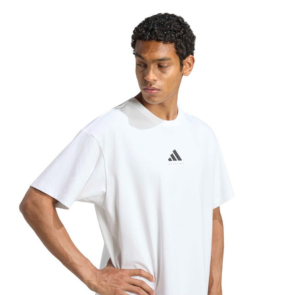 Ανδρική Κοντομάνικη Μπλούζα Λευκή - adidas Performance Run Essentials Graphic