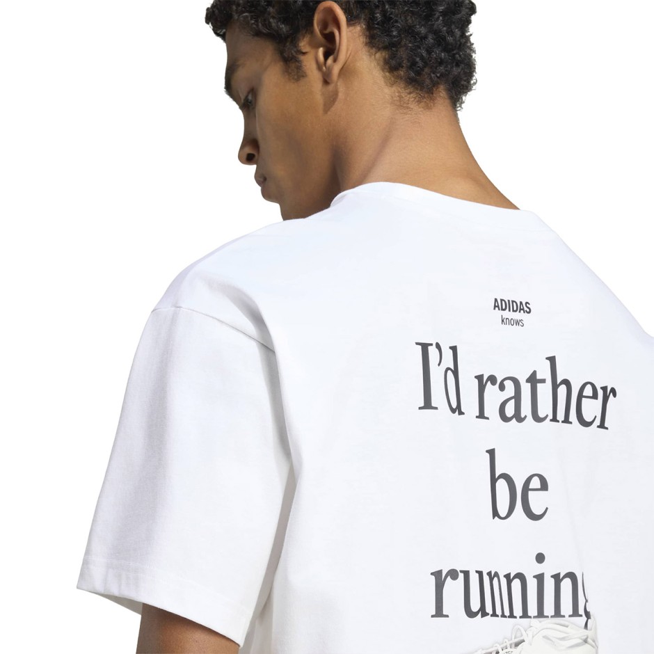 Ανδρική Κοντομάνικη Μπλούζα Λευκή - adidas Performance Run Essentials Graphic
