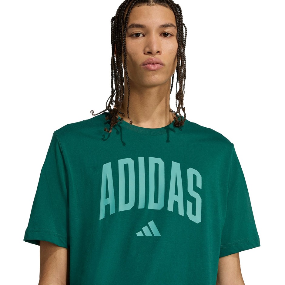 Ανδρική Κοντομάνικη Μπλούζα Πράσινη - adidas Sportswear Collegiate Lineage Graphic