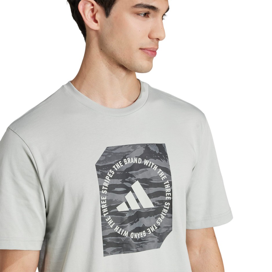 Ανδρική Κοντομάνικη Μπλούζα Γκρι - adidas Performance Camo Box
