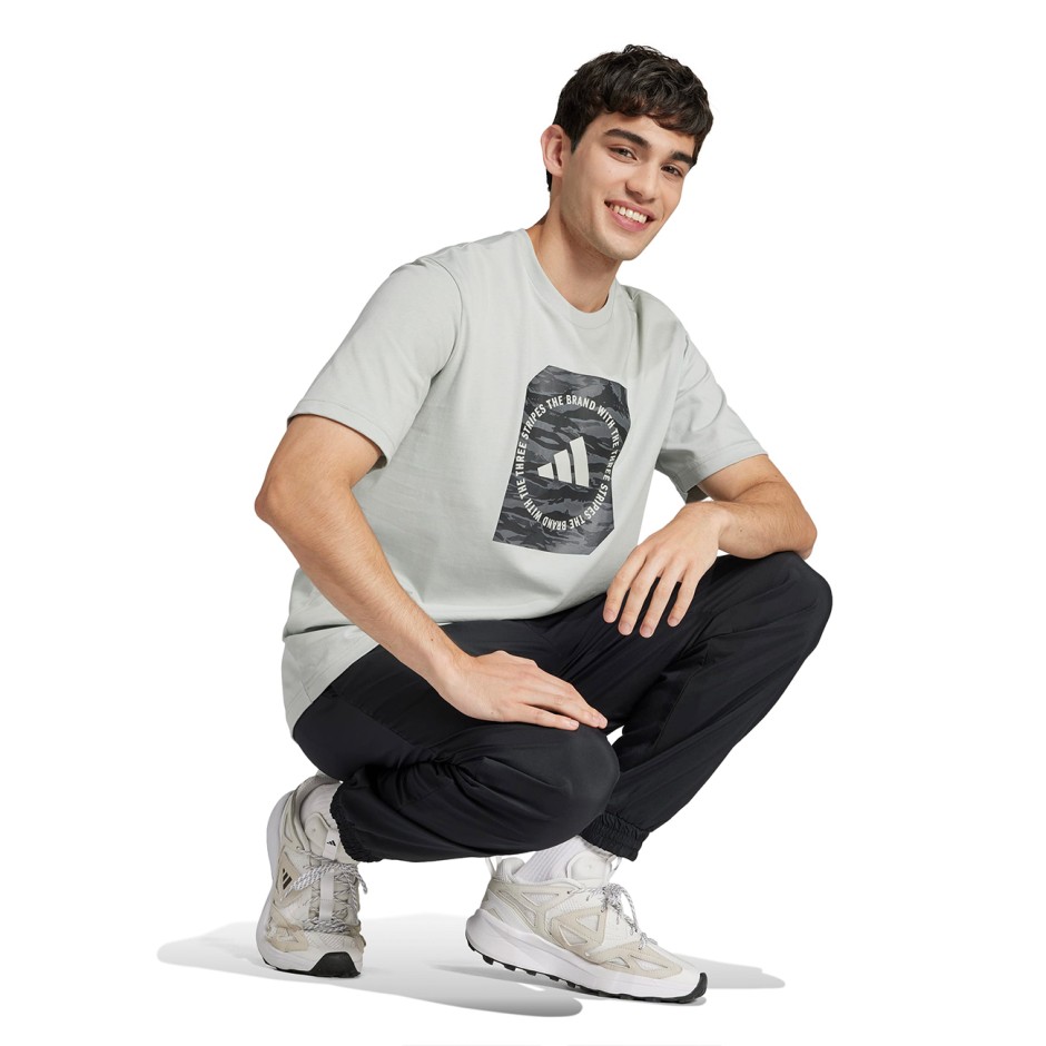 Ανδρική Κοντομάνικη Μπλούζα Γκρι - adidas Performance Camo Box