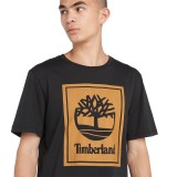 TIMBERLAND STACK LOGO SHORT SLEEVE TEE TB0A5WQQP56-P56 Black Image 1