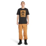 TIMBERLAND STACK LOGO SHORT SLEEVE TEE TB0A5WQQP56-P56 Black Image 2
