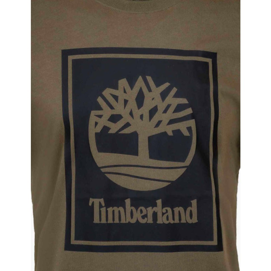 Ανδρική Κοντομάνικη Μπλούζα Χακί - Timberland Stack Logo