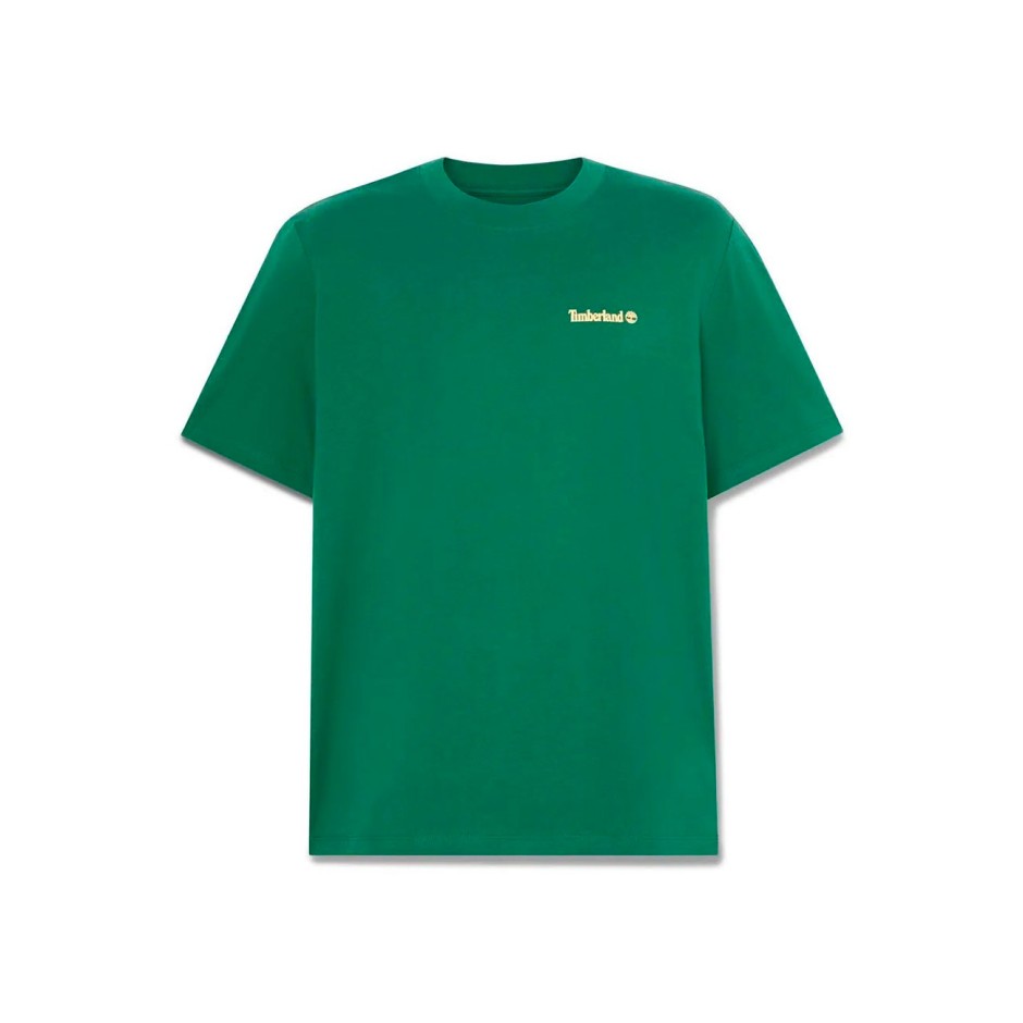 Ανδρική Κοντομάνικη Μπλούζα Πράσινη - Timberland Linear Logo Print