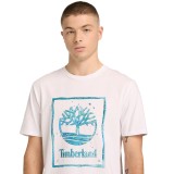 Men's T-Shirt White - Timberland Water Stack Logo Image 1